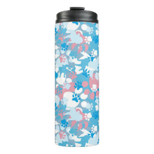 Dog Pink and Blue Camouflage Pattern Thermal Tumbler