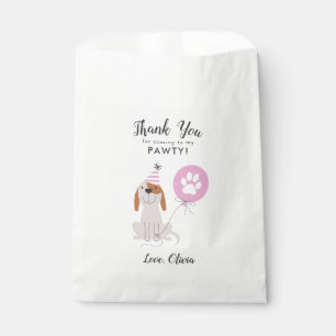 Dog Pink Birthday Party Thank You Favour Favour Bags