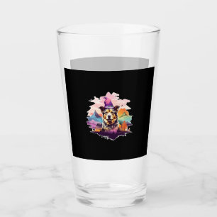 Dog Pink Halloween Glass