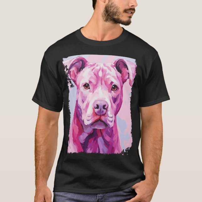 Dog Pink Pitbull T-Shirt (Front)
