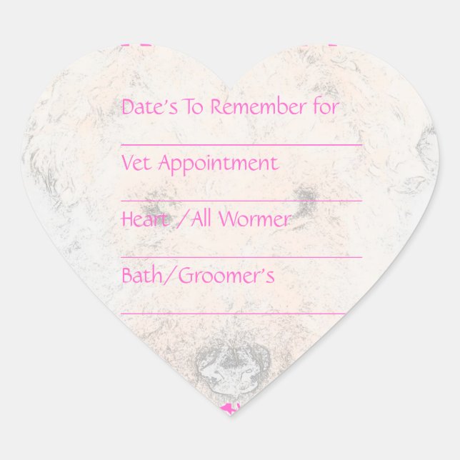 Dog Pink Reminder Stickers (Front)
