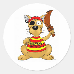 Dog pirate classic round sticker