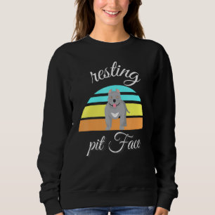 Dog Pitbull Resting Pit Face For Pitbull Sweatshirt