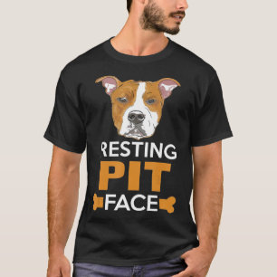 Dog Pitbull Resting Pit Face -New T-Shirt