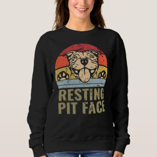 Dog Pitbull Resting Pit Face Sweatshirt