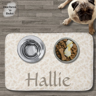 Dog Placemat - Ivory Botanical, Personalized  Bath Mat