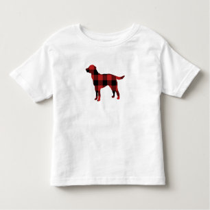 Dog Plaid Buffalo Check Silhouette Christmas Toddler T-Shirt