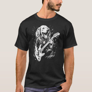 Dog Playing Bass Guitar Shirt for Men Animal Playi