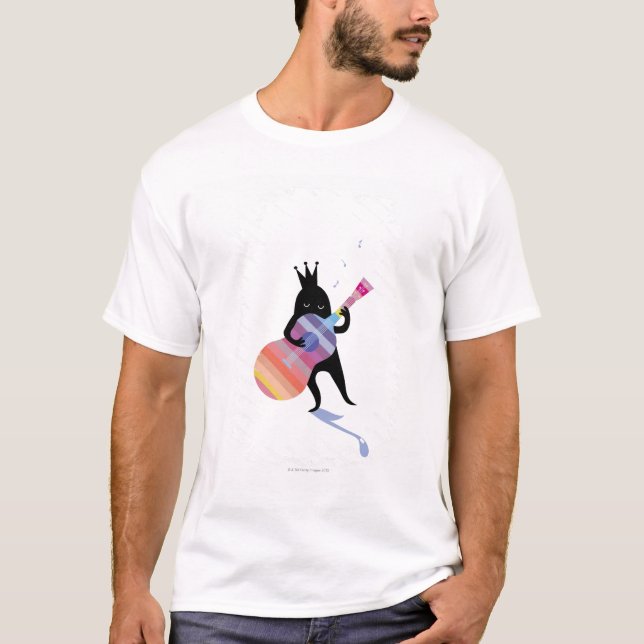 Dog Playing Guitar T-Shirt (Front)