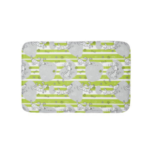 dog playing pattern background bath mat