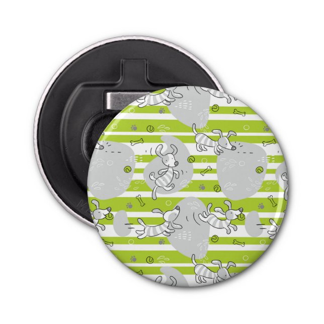 dog playing pattern background bottle opener (Front)
