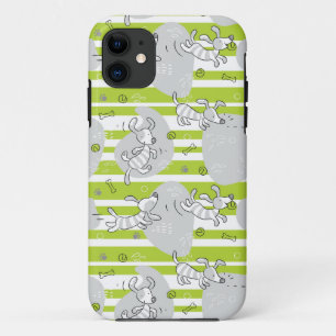dog playing pattern background Case-Mate iPhone case