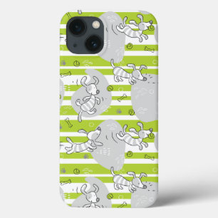 dog playing pattern background iPhone 13 case