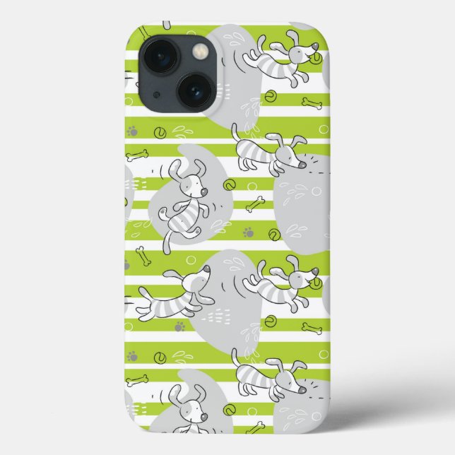 dog playing pattern background Case-Mate iPhone case (Back)