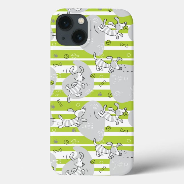 dog playing pattern background Case-Mate iPhone case (Back)
