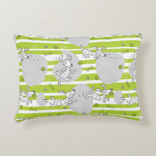 dog playing pattern background decorative cushion
