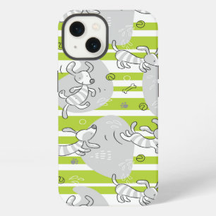 dog playing pattern background iPhone 13 case