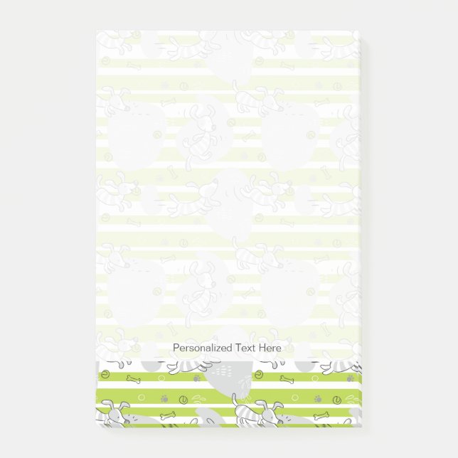 dog playing pattern background post-it notes (Front)