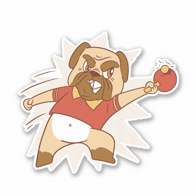 DOG PLAYING PING PONG  (Front)