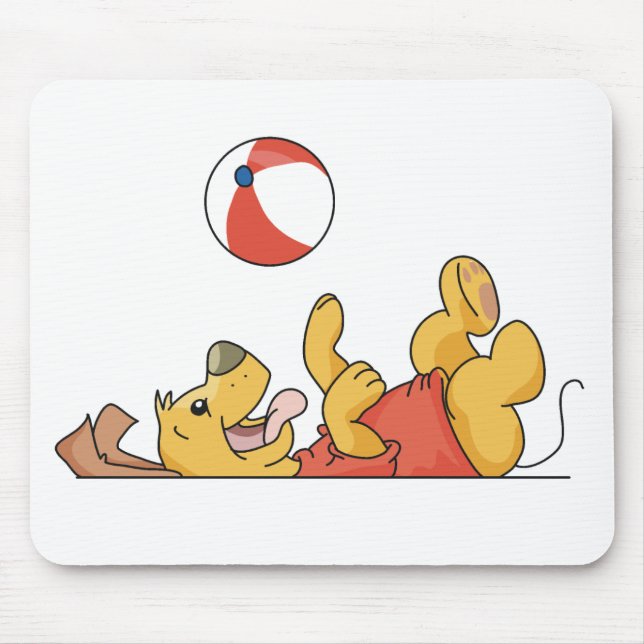 Dog Playing  With Ball Mouse Pad (Front)