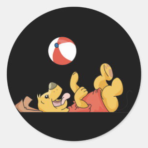 Dog Playing With Ball Tshirts and Gifts Classic Round Sticker