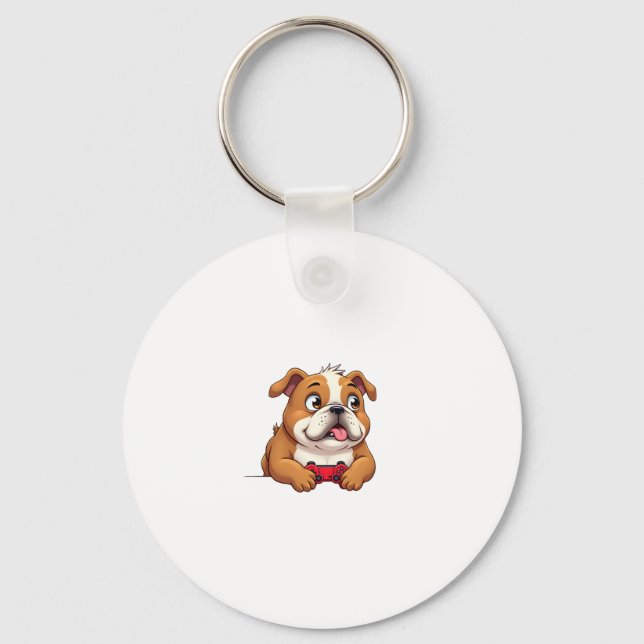 Dog Plays Video Games  (4) Key Ring (Front)