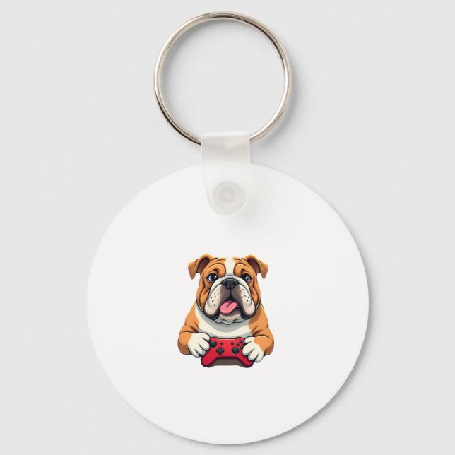 Dog Plays Video Games  (6) Key Ring (Front)