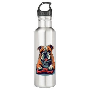 Dog Plays Video Games  710 Ml Water Bottle