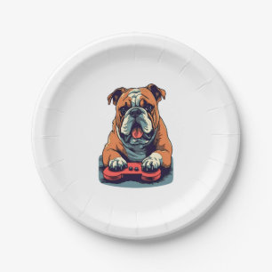 Dog Plays Video Games  Paper Plate