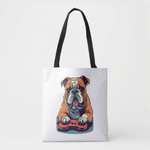 Dog Plays Video Games  Tote Bag