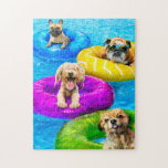 Dog Pool Party Jigsaw Puzzle<br><div class="desc">Dive in! | Avanti,  the Global Humor Brand™ has been entertaining the world with its Feel Good Funny greeting cards for over 40 years. Our characters live life to the fullest and celebrate the humor in everyday life.</div>