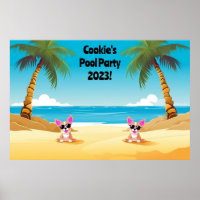 Dog Pool Party Photobooth Backdrop | Customisable