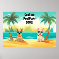 Dog Pool Party Photobooth Backdrop | Customisable