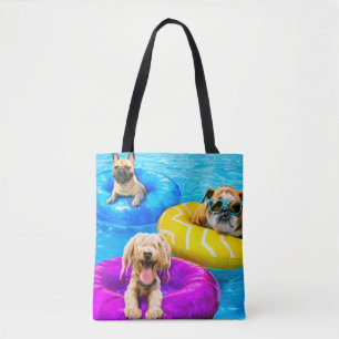 Dog Pool Party Tote Bag