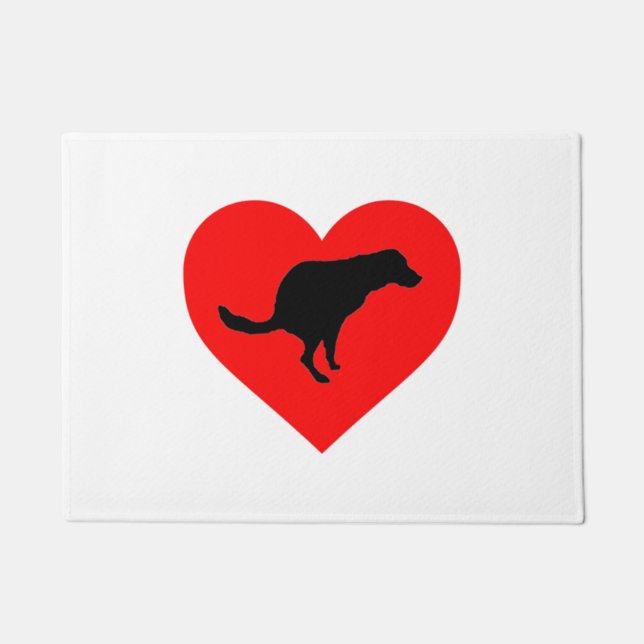 Dog Poop Heart    Doormat (Front)