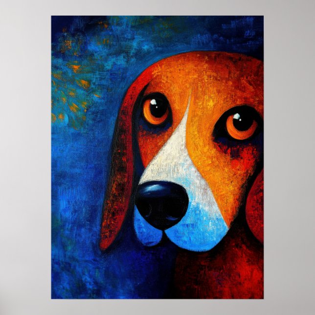 Dog Portrait Art Poster (Front)