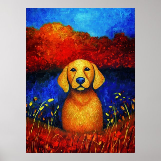 Dog Portrait Art Poster (Front)