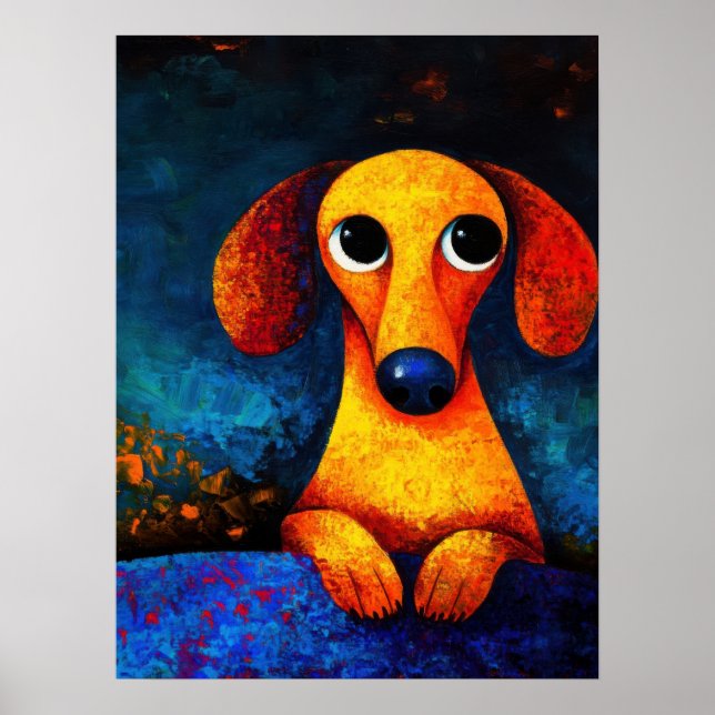 Dog Portrait Art Poster (Front)