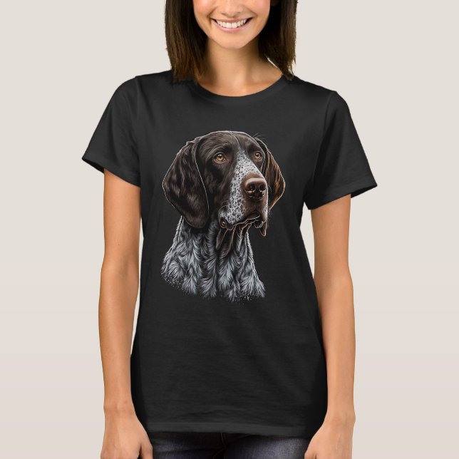 Dog portrait of GSP German Shorthaired Pointer T-Shirt (Front)