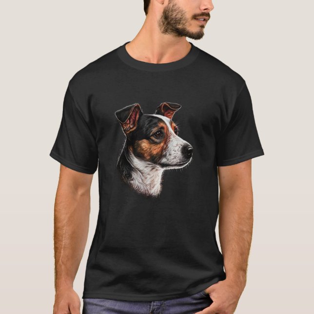 Dog portrait of Jack Russell Terrier T-Shirt (Front)