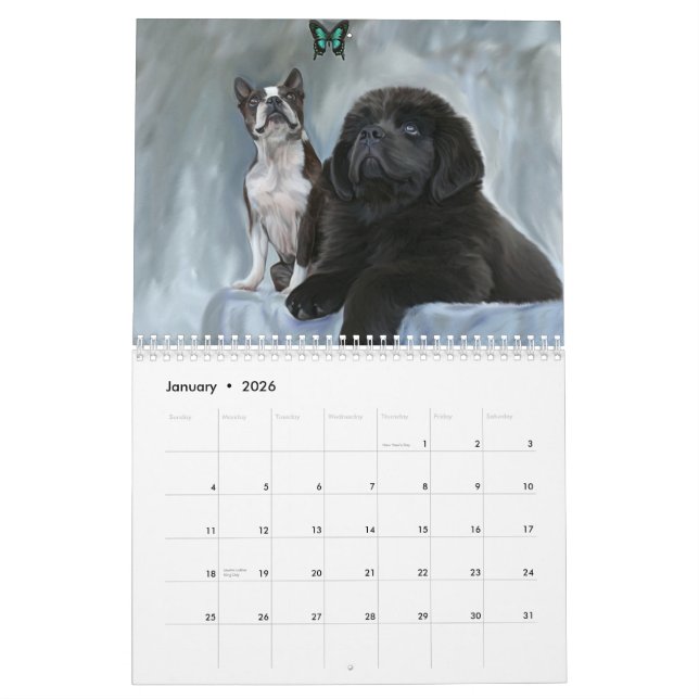 Dog Portraits Calendar (Jan 2026)