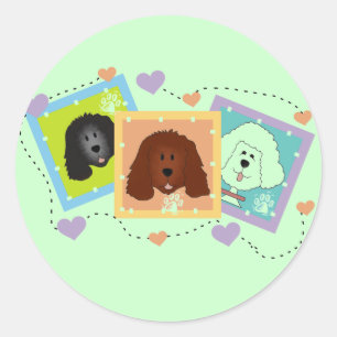 Dog Portraits Tshirts and Gifts Classic Round Sticker