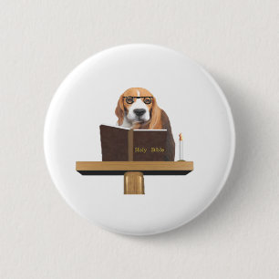 Dog Preacher 6 Cm Round Badge