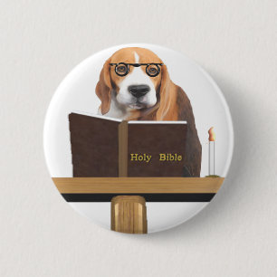 Dog Preacher 6 Cm Round Badge