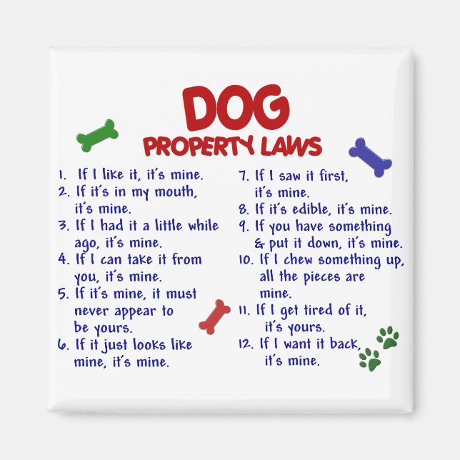 DOG Property Laws 2 Magnet (Front)