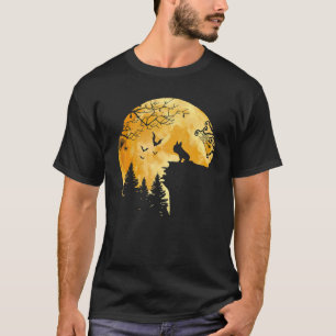 Dog Pug and the moon silhouette Halloween Cute 1 T-Shirt