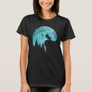 Dog Pug And The Moon Silhouette Halloween Cute T-Shirt