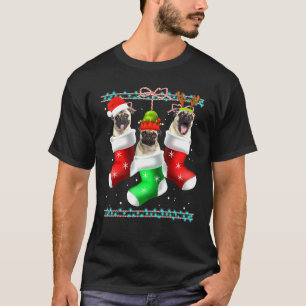 Dog Pug Christmas Socks Xmas Pajama Pet Puppy 1 T-Shirt