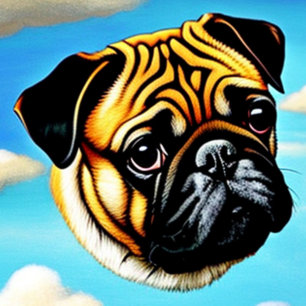 DOG  Pug Face in a Sky T-Shirt