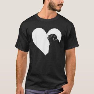 Dog Pug Heart Silhouette Pug for Men Women Girls T-Shirt